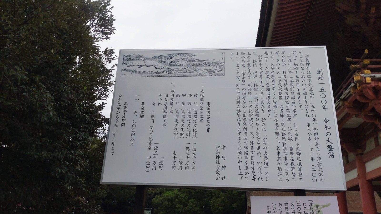 創始1500年 令和の大整備の看板